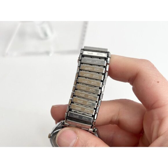 Pulsar Dual T Flexible Men's Day/Date Silver T Vintage Wristwatch - 30mm WORKS! - Picture 8 of 10